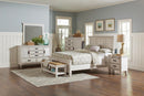 Franco Eastern King & Queen Panel Bed Antique White & Oak
