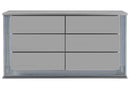 YLIME SMOOTH SILVER DRESSER WITH LED