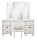 Allura Vanity Dresser with Mirror in White 1916W-15*