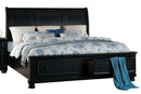 Laurelin Queen Sleigh Platform Storage Bed in Black 1714BK-1