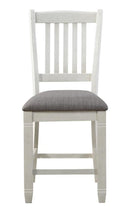 Granby Counter Height Chair in White & Brown (Set of 2)
