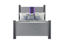 Logan Silver Bed With Led And Speakers