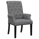 Alana Upholstered Tufted Arm Chair with Nailhead Trim