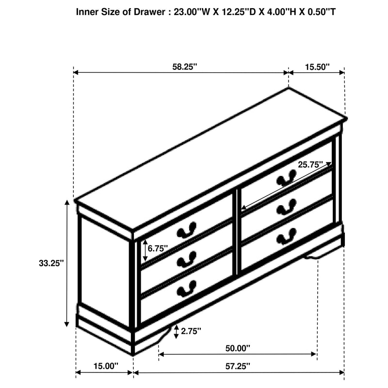 Louis Philippe 4 Pc Bedroom Set