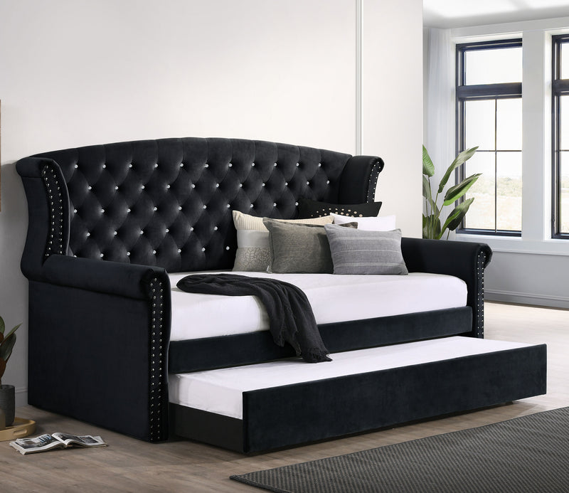 Scarlett Upholstered Tufted Twin Daybed with Trundle