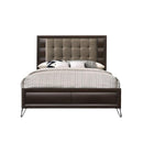 Acme Furniture Tablita Upholstered King Bed in Dark Merlot 27457EK