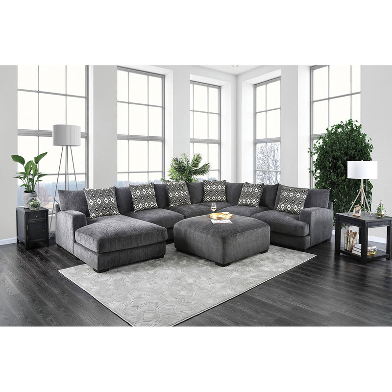 Kaylee Gray U-Shaped Sectional w/ Ottoman