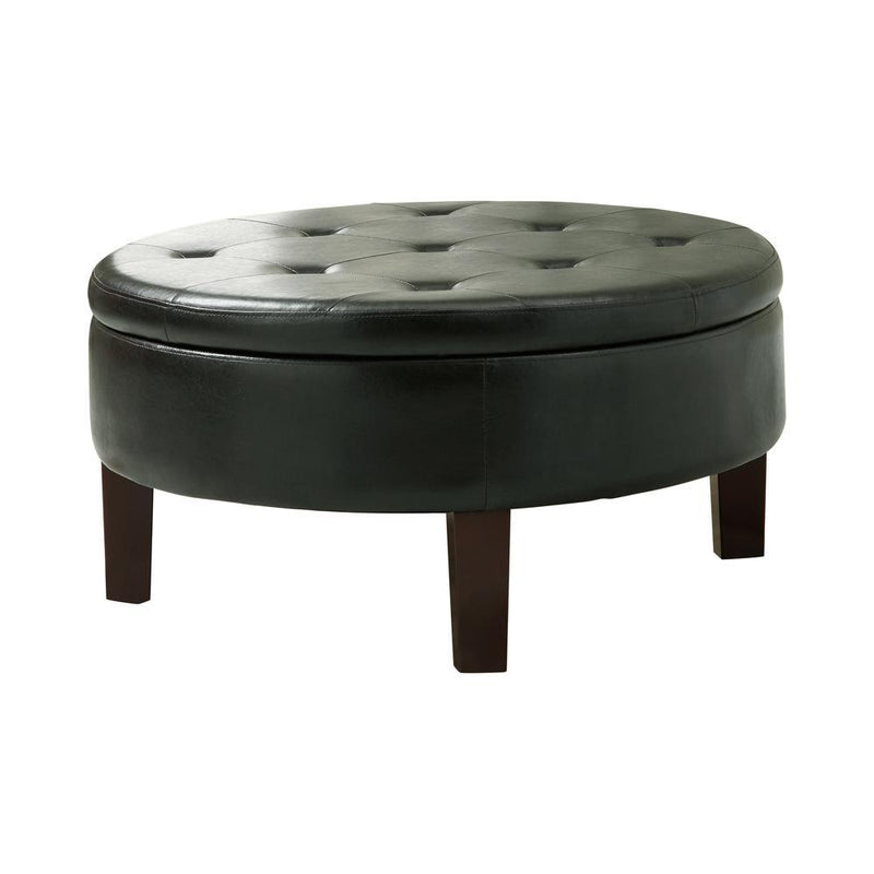 G501010 Casual Dark Brown Round Ottoman