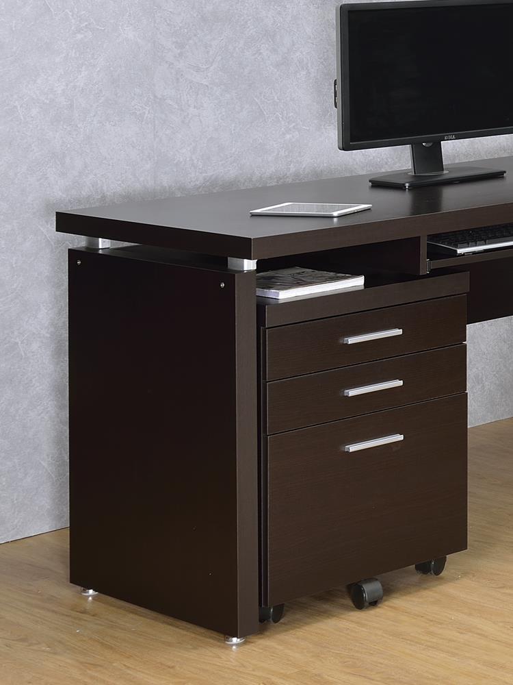 Skylar 3-drawer Mobile File Cabinet Cappuccino