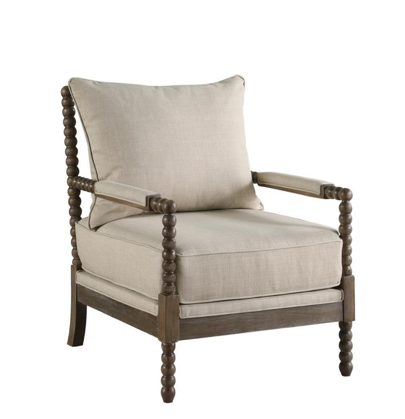 Blanchett Cushion Back Accent Chair Beige and Natural