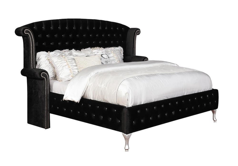 Deanna California King Tufted Upholstered Bed Black