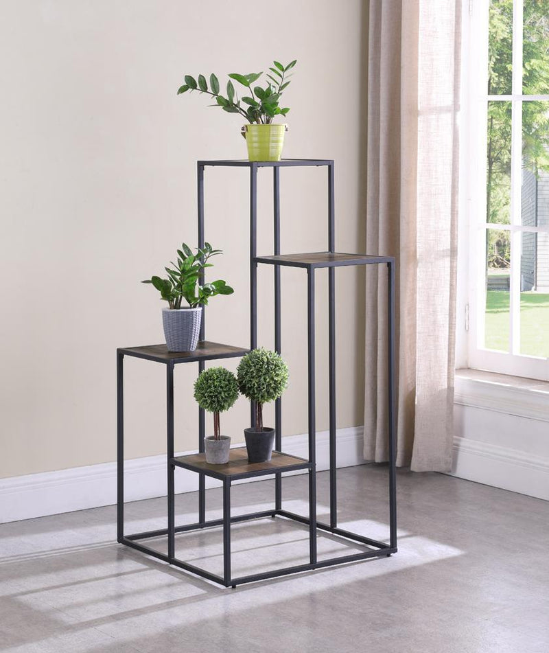 Rito 4-tier Display Shelf Rustic Brown and Black