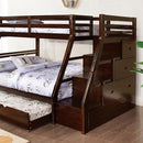 Ellington Twin/Full Bunk Bed White & Espresso
