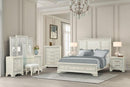 Stella Mia 4 Pc 5 Pc Queen Bedroom Set White & White