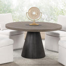 Broager 5 Pc Dining Table Set (Light Gray Swivel Chairs)