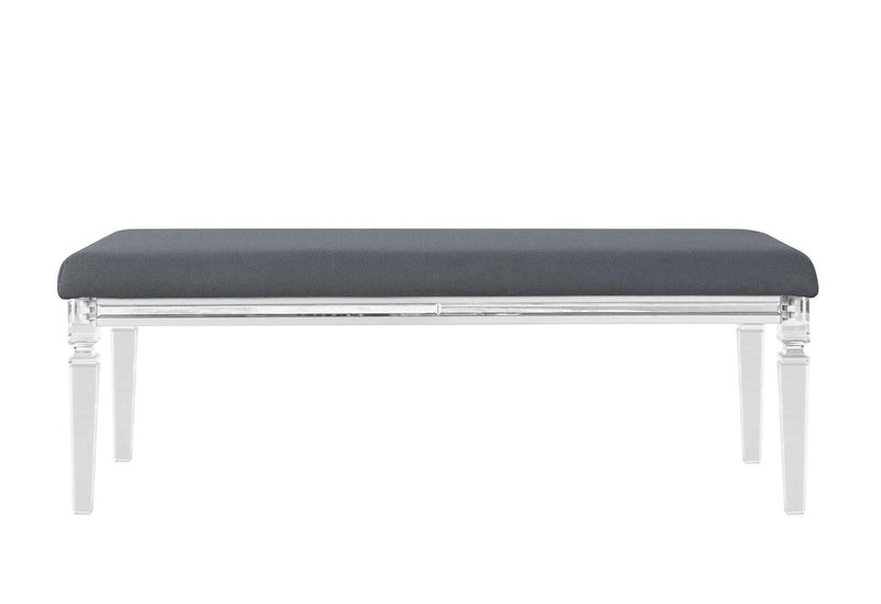 CALEB SILVER BENCH WITH ACRYLIC LEGS image