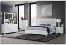 LUCCIA WHITE KING BED GROUP WITH LED