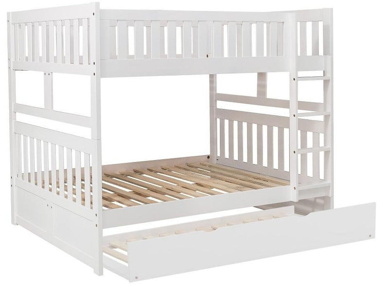 Galen Full/Full Bunk Bed w/ Twin Trundle in White B2053FFW-1*R