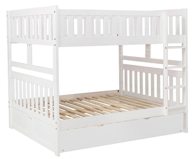 Galen Full/Full Bunk Bed w/ Storage Boxes in White B2053FFW-1*T