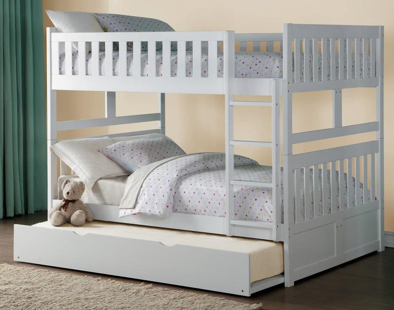 Galen Full/Full Bunk Bed w/ Storage Boxes in White B2053FFW-1*T