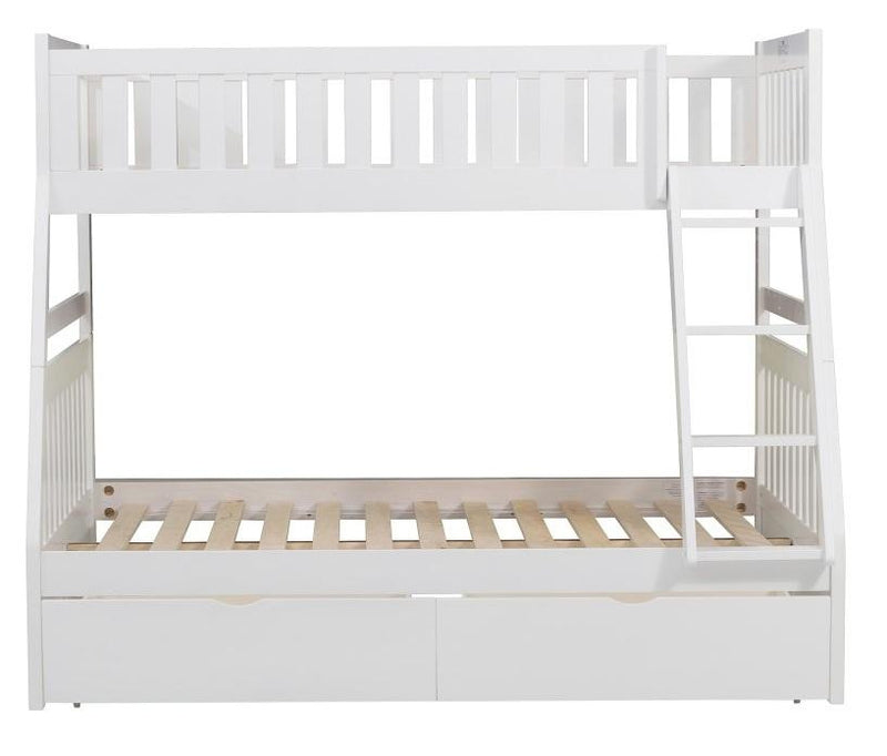 Galen Twin/Full Bunk Bed w/ Storage Boxes in White B2053TFW-1*T