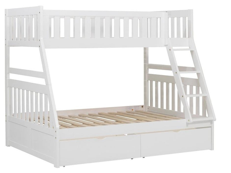 Galen Twin/Full Bunk Bed w/ Storage Boxes in White B2053TFW-1*T