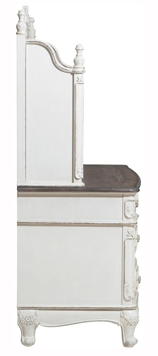 Homelegance Cinderella Writing Desk in Antique White with Grey Rub-Through 1386NW-11