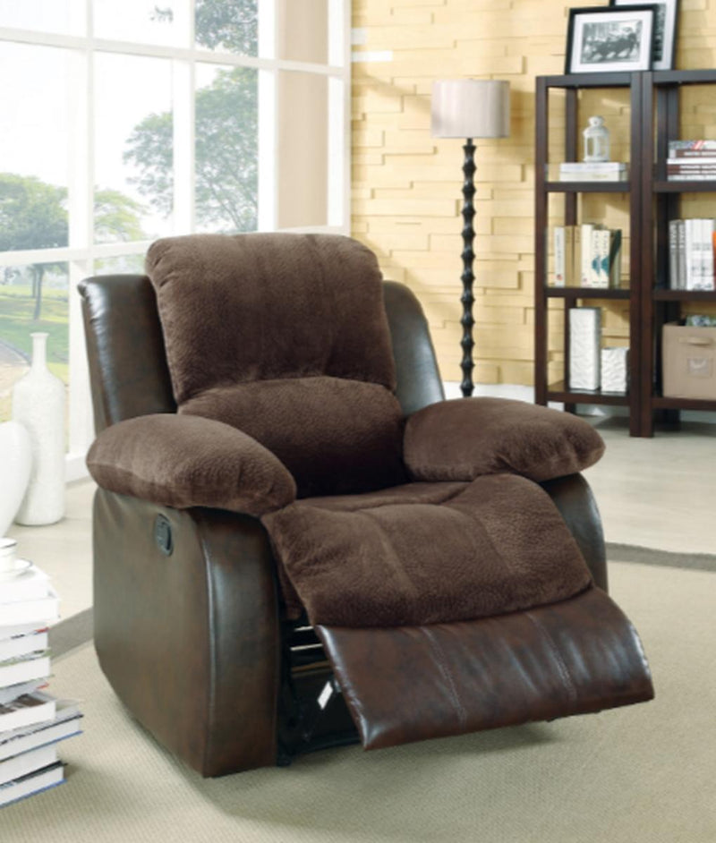 Homelegance Furniture Granley Reclining Chair in Chocolate 9700FCP-1