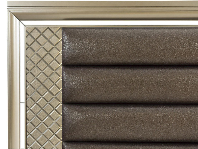 Loudon Queen Platform with Storage Bed in Champagne Metallic 1515-1*