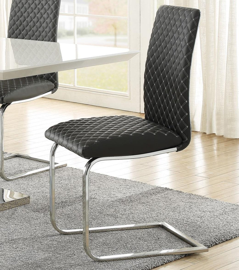 Yannis Side Chair in Chrome Metal  (Set of 2)