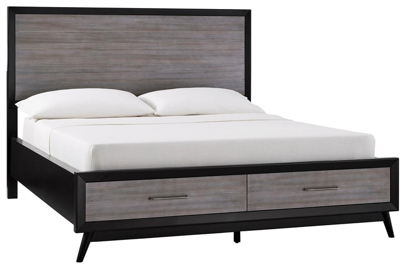 Raku Queen Storage Platform Bed in Gray 1711-1 image