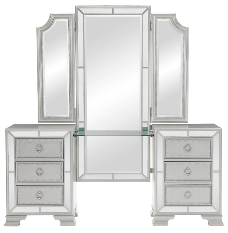 Avondale Vanity Dresser with Mirror in Silver 1646-15 image