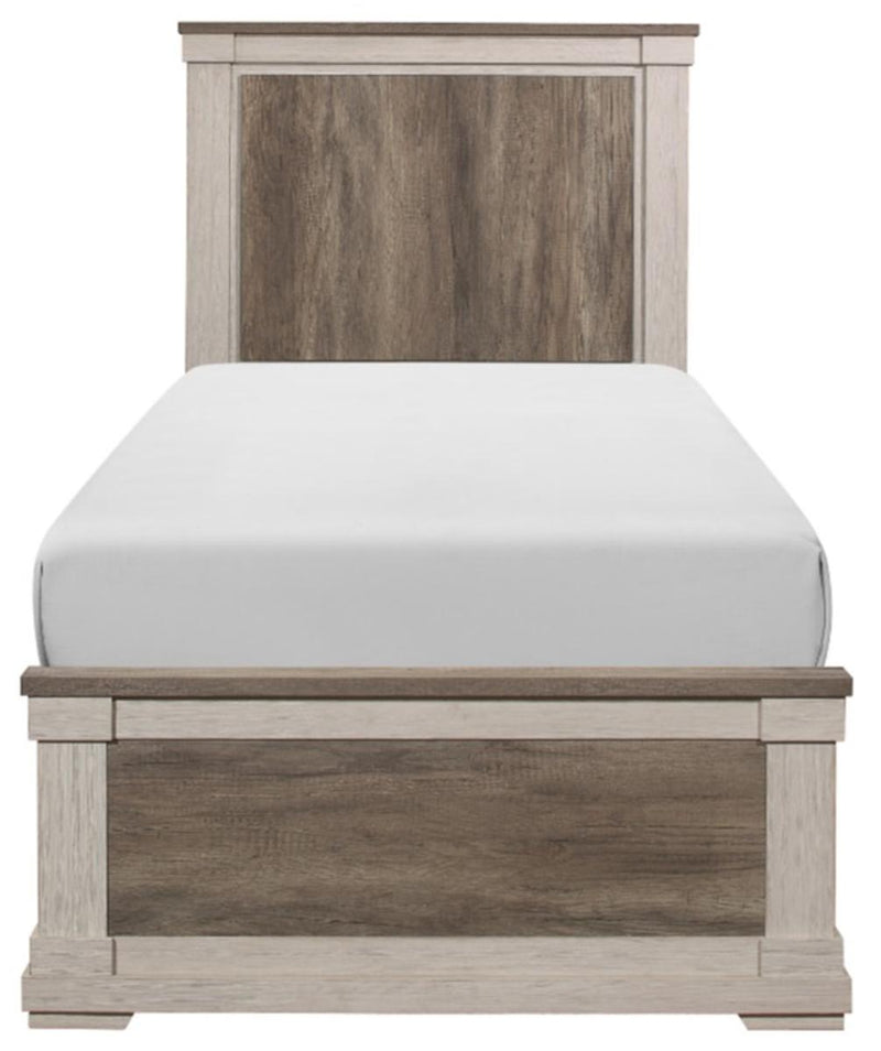 Arcadia Twin Panel Bed in White & Weathered Gray 1677T-1* image