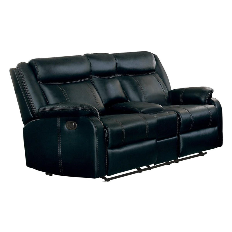 Jude Double Glider Recliner Loveseat in Black 8201BLK-2 image