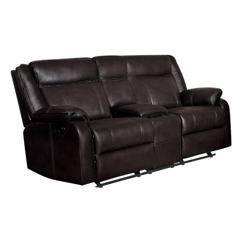 Jude Double Glider Recliner Loveseat in Brown 8201BRW-2 image