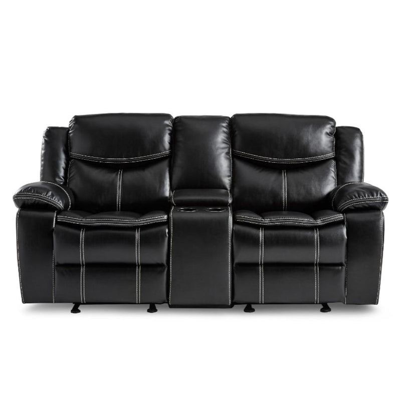 Bastrop Double Glider Reclining Loveseat in Black 8230BLK-2 image