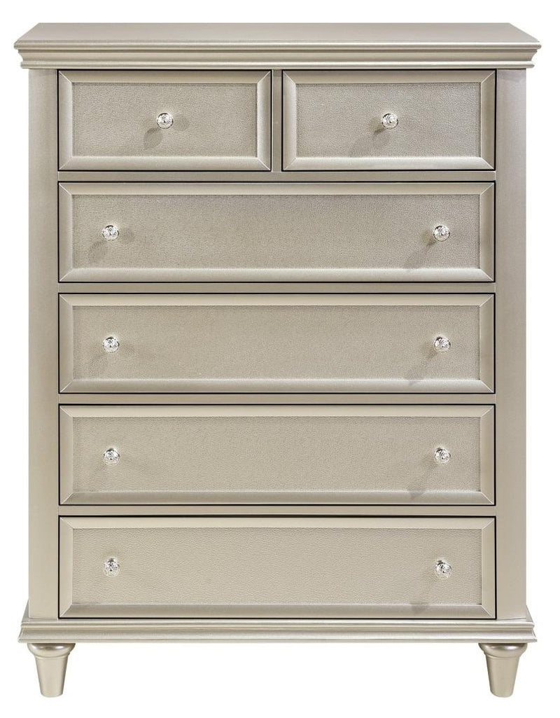 Homelegance Celandine 6 Drawer Chest in Silver 1928-9 image