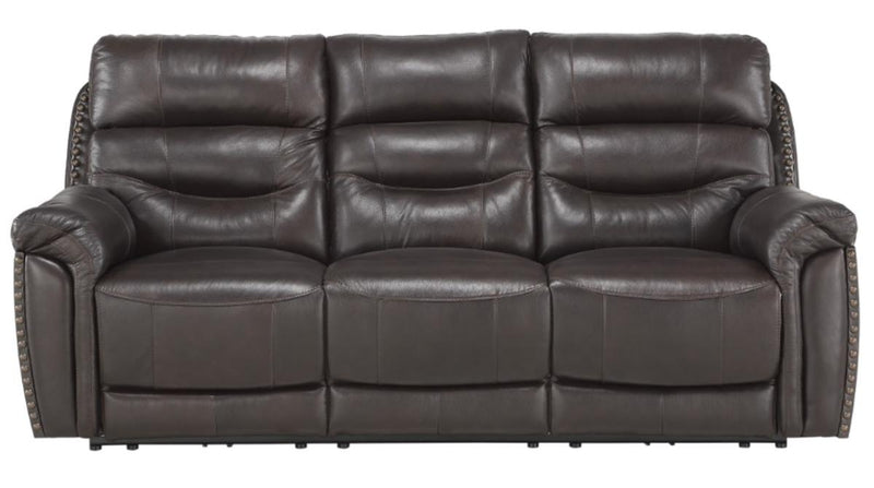 Homelegance Furniture Lance Power Double Reclining Sofa with Power Headrests in Brown 9527BRW-3PWH image