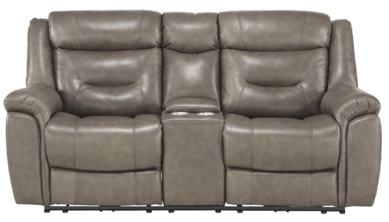 Danio Power Double Reclining Loveseat with Power Headrests in Brownish Gray 9528BRG-2PWH image