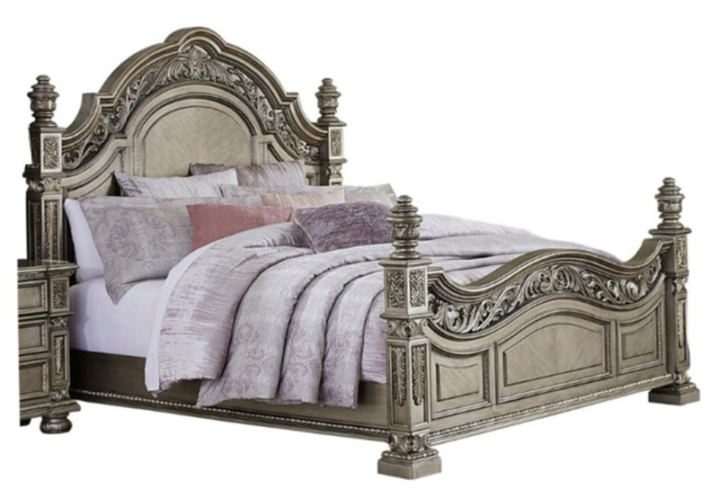 Catalonia King Poster Bed in Platinum Gold 1824PGK-1EK* image