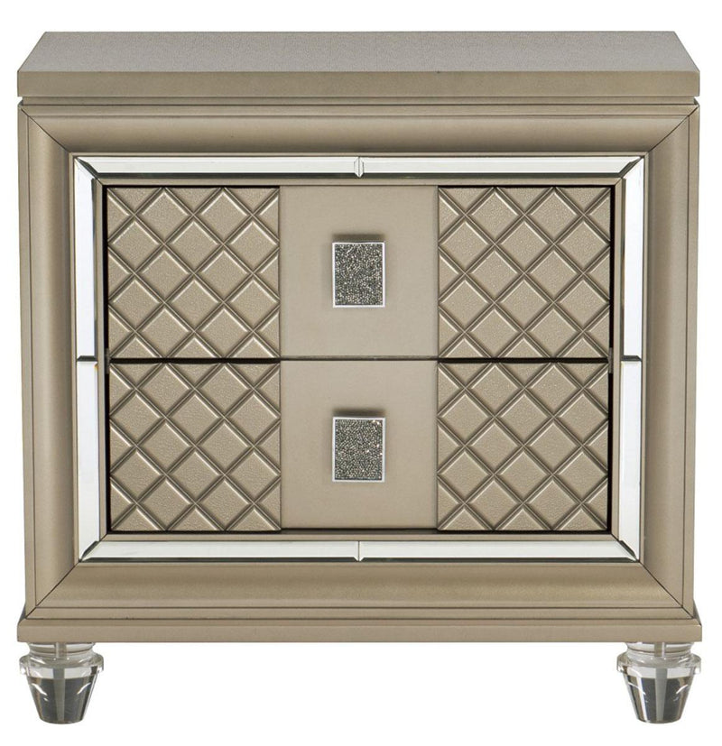 Loudon 2 Drawer Nightstand in Champagne Metallic 1515-4 image