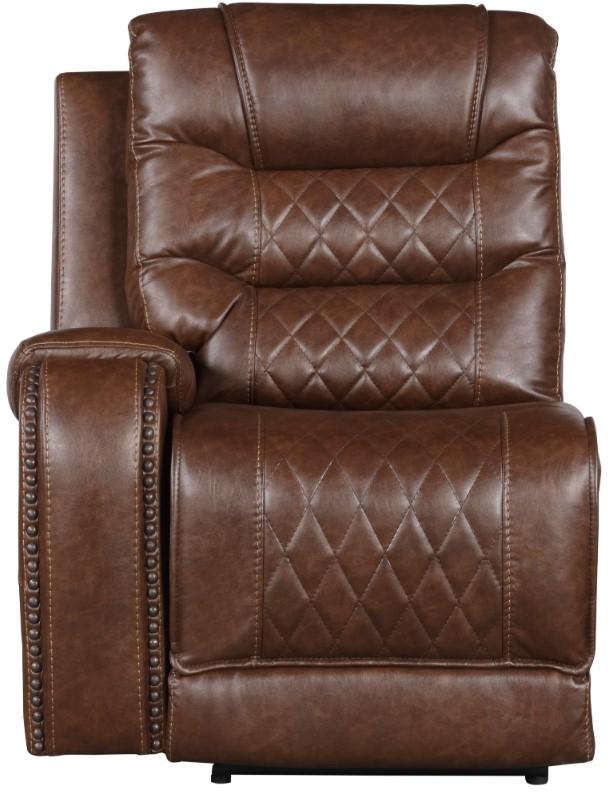 Homelegance Furniture Putnam Power Left Side Reclining Chair with USB Port in Brown 9405BR-LRPW image