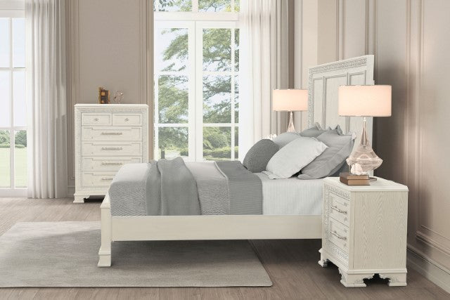 Stella Mia E.King & Queen Bed White & White