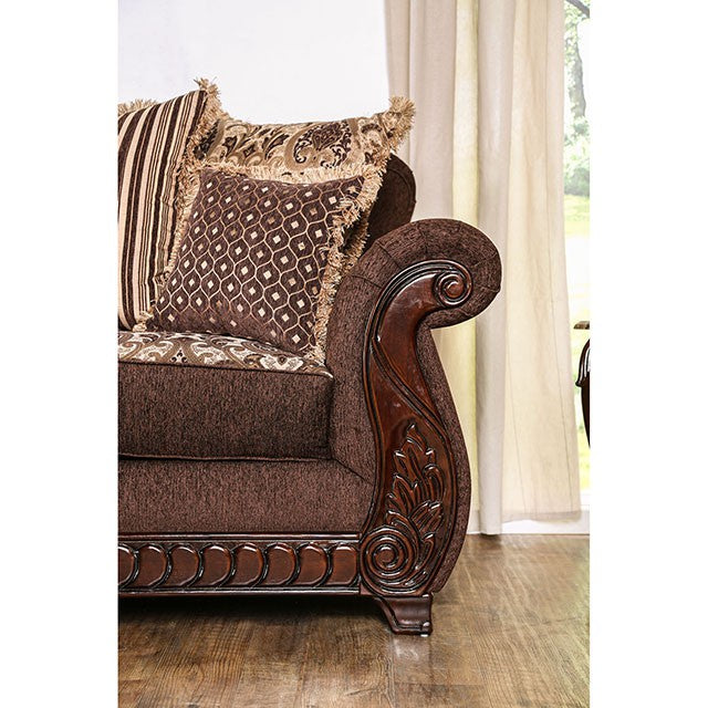 TABITHA Brown Love Seat, Brown