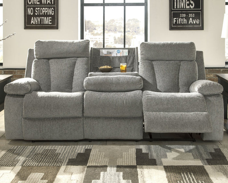 Mitchiner Reclining Sofa with Drop Down Table image