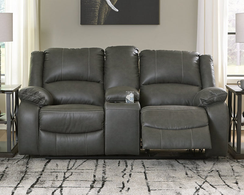 Calderwell Reclining Loveseat with Console