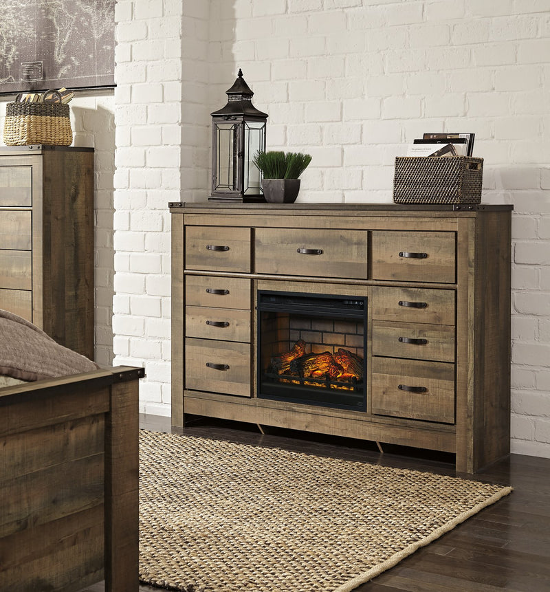 Trinell Dresser with Electric Fireplace image