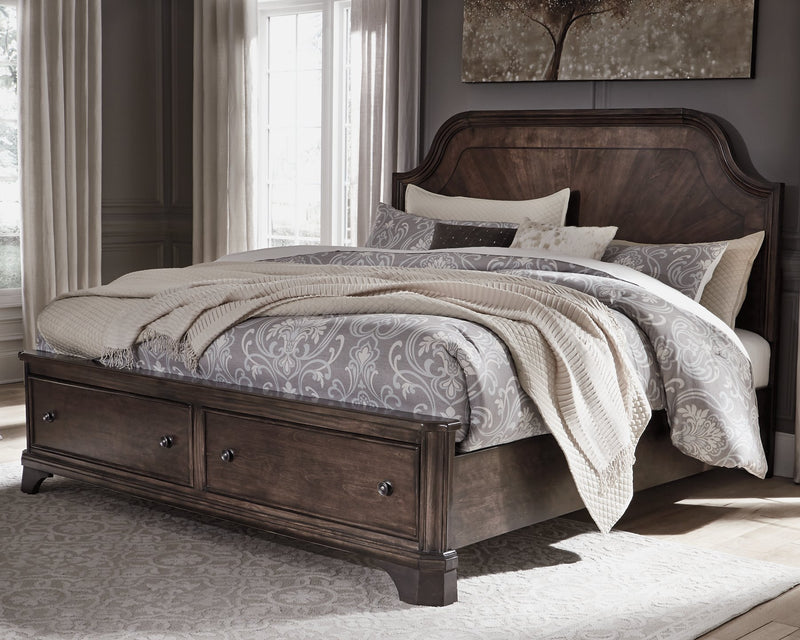 Adinton Panel Bed with 2 Storage Drawers image