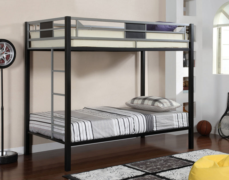 Clifton Silver/Gun Metal Twin/Twin Bunk Bed image