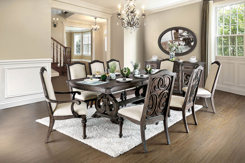 ARCADIA Rustic Natural Tone, Ivory 7 Pc. Dining Table Set (2AC+4SC) image